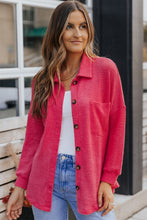 Load image into Gallery viewer, Waffle-Knit Collared Neck Dropped Shoulder Shirt