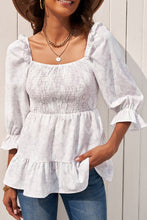 Load image into Gallery viewer, Floral Smocked Ruffled Babydoll Top