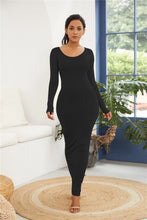 Load image into Gallery viewer, Round Neck Solid Bodycon Dress
