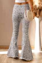 Load image into Gallery viewer, Leopard Raw Hem Flare Pants