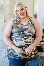 Load image into Gallery viewer, Plus Size Camouflage Sequin Tank