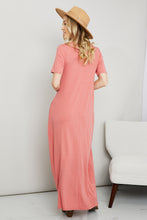 Load image into Gallery viewer, Zenana Full Size Short Sleeve V-Neck T-Shirt Dress with Pockets