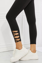 Load image into Gallery viewer, Yelete Ready For Action Full Size Ankle Cutout Active Leggings in Black