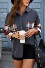 Load image into Gallery viewer, Leopard Corduroy Dropped Shoulder Jacket