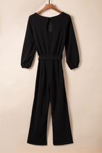 Load image into Gallery viewer, Boat Neck Tie Belt Jumpsuit