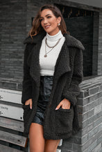 Load image into Gallery viewer, Button Front Lapel Collar Teddy Coat