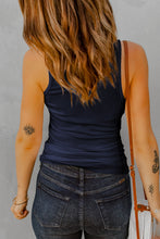Load image into Gallery viewer, Notched Neck Ribbed Tank Top
