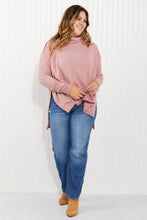 Load image into Gallery viewer, Zenana Love and Cuddles Full Size Cowl Neck Poncho Sweater in Light Rose