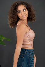 Load image into Gallery viewer, SHOPIRISBASIC Ready to Go Faux Leather Strappy Bustier Crop Top