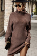 Load image into Gallery viewer, Turtleneck Dropped Shoulder Mini Sweater Dress DIBS MINI