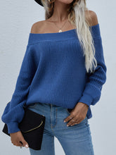 Load image into Gallery viewer, Off-Shoulder Rib-Knit Sweater