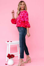 Load image into Gallery viewer, Leopard Ribbed Trim Dropped Shoulder Sweater