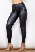 Load image into Gallery viewer, Full Size PU Leather Zip Detail Leggings