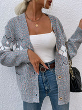 Load image into Gallery viewer, Fair Isle Snowflake Pattern Cardigan with Pockets