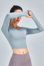 Load image into Gallery viewer, Breathable Cropped Long Sleeve Sports Top