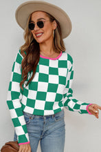 Load image into Gallery viewer, Checkered Round Neck Sweater