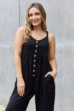 Load image into Gallery viewer, HEYSON All Day Full Size Wide Leg Button Down Jumpsuit in Black