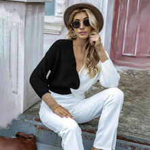 Load image into Gallery viewer, Color Block Twisted Long Sleeve Sweater