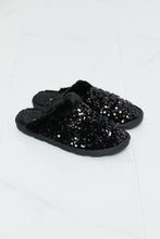 Load image into Gallery viewer, Forever Link Sequin Faux Fur Slipper in Black