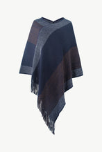 Load image into Gallery viewer, Color Block V-Neck Brushed Poncho
