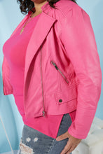 Load image into Gallery viewer, LA Atlantic City Vegan Leather Jacket in Hot Pink