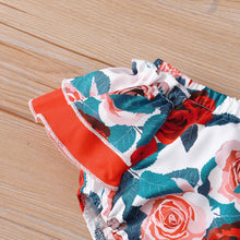 Load image into Gallery viewer, Baby Girl Floral Ruffled Crop Top and Bloomer Set