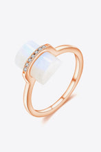 Load image into Gallery viewer, Natural Moonstone Platinum-Plated Ring