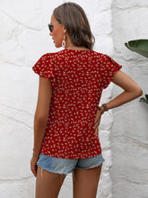 Load image into Gallery viewer, Textured Flutter Sleeve Blouse