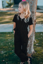 Load image into Gallery viewer, Girls Belted Jogger Jumpsuit with Side Pockets