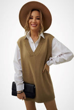Load image into Gallery viewer, V Neck Split Hem Sweater Vest