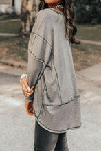 Load image into Gallery viewer, Contrast Waffle-Knit V-Neck Drop Shoulder Top