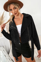 Load image into Gallery viewer, Belted Crop Corduroy Jacket