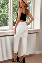 Load image into Gallery viewer, Drawstring Paperbag Waist Cropped Joggers