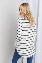 Load image into Gallery viewer, Zenana Full Size Striped V-Neck Long Sleeve Top