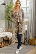 Load image into Gallery viewer, Heimish Full Size Camouflage Print Open Front Cardigan