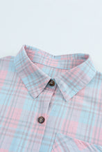 Load image into Gallery viewer, Plaid Button-Up Dropped Shoulder Shirt