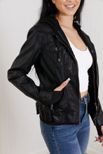 Load image into Gallery viewer, Coalition LA Michigan Avenue Hooded Vegan Leather Jacket