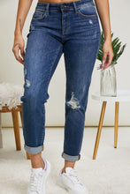 Load image into Gallery viewer, Judy Blue Fay Full Size Cuffed Distressed Slim Jeans