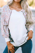 Load image into Gallery viewer, Floral Balloon Sleeve Round Neck Top