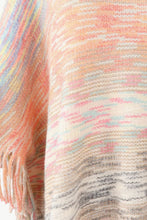 Load image into Gallery viewer, Heathered Boat Neck Fringed Poncho
