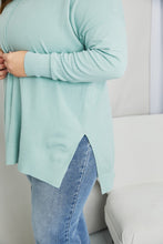 Load image into Gallery viewer, Zenana Sweater Weather Full Size Center Seam Tunic Sweater in Dusty Green