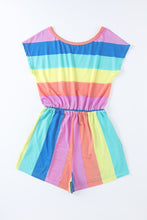 Load image into Gallery viewer, Multicolored Stripe Round Neck Romper
