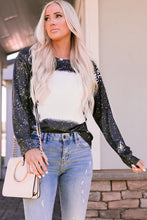 Load image into Gallery viewer, Mixed Print Round Neck Long Sleeve Top