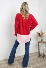 Load image into Gallery viewer, GeeGee Full Size Two-Tone Raw Hem High-Low Corduroy Jacket