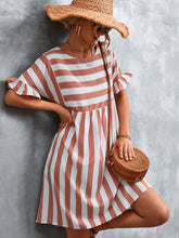 Load image into Gallery viewer, Striped Flounce Sleeve Dress