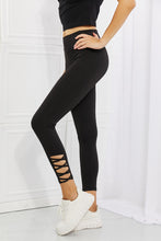 Load image into Gallery viewer, Yelete Ready For Action Full Size Ankle Cutout Active Leggings in Black