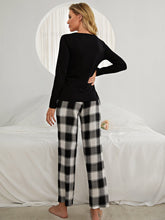 Load image into Gallery viewer, Plaid Heart Top and Pants Lounge Set