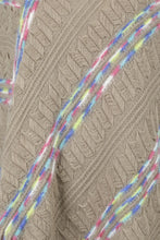 Load image into Gallery viewer, Colorful Stripe V-Neck Asymmetrical Fringe Hem Poncho