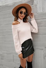Load image into Gallery viewer, Cropped Halter Cold Shoulder Sweater