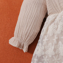 Load image into Gallery viewer, Baby Girl Frill Neck Spliced Lace Bodysuit Dress